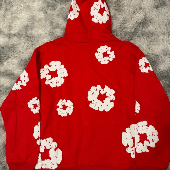 Denim Tears The Cotton Wreath Red Pullover Hoodie Men’s Size Medium or Large - Picture 3 of 3